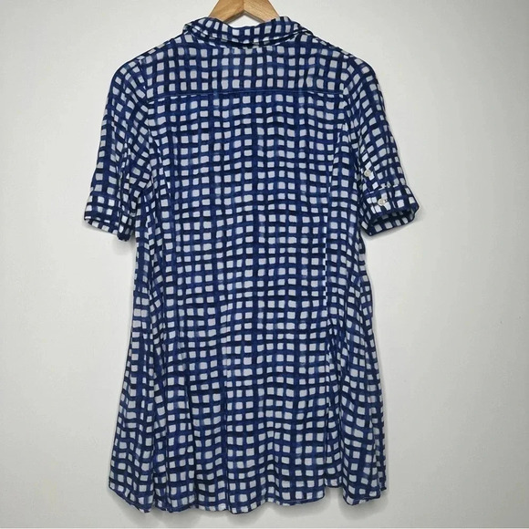 Anthropologie 11•1•TYLHO Adanne Blue Check Swing Blouse Top Size Small - Picture 7 of 10